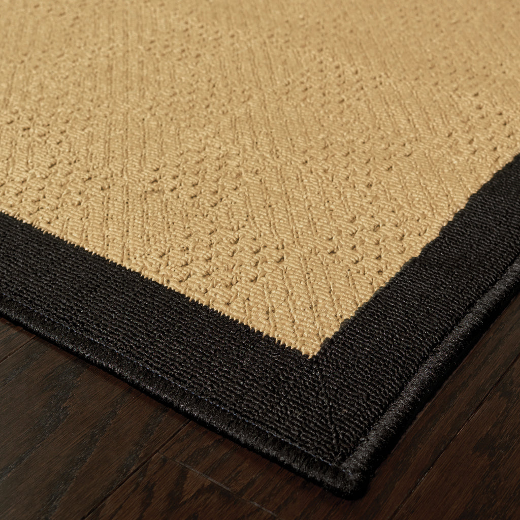 Oriental Weavers Lanai 525X5 Beige/Black Rectangle Indoor / Outdoor Area Rug - Stain Resistant Machine Made Patio Rug with Casual Design