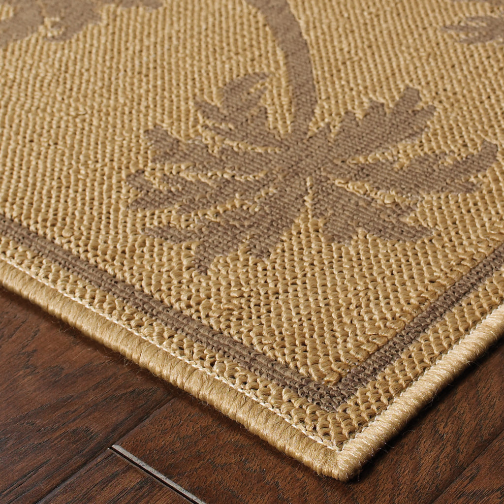 Oriental Weavers Lanai 606D7 Beige/Tan Rectangle Indoor / Outdoor Runner - Stain Resistant Machine Made Entryway &amp; Hallway Runner with Casual Design