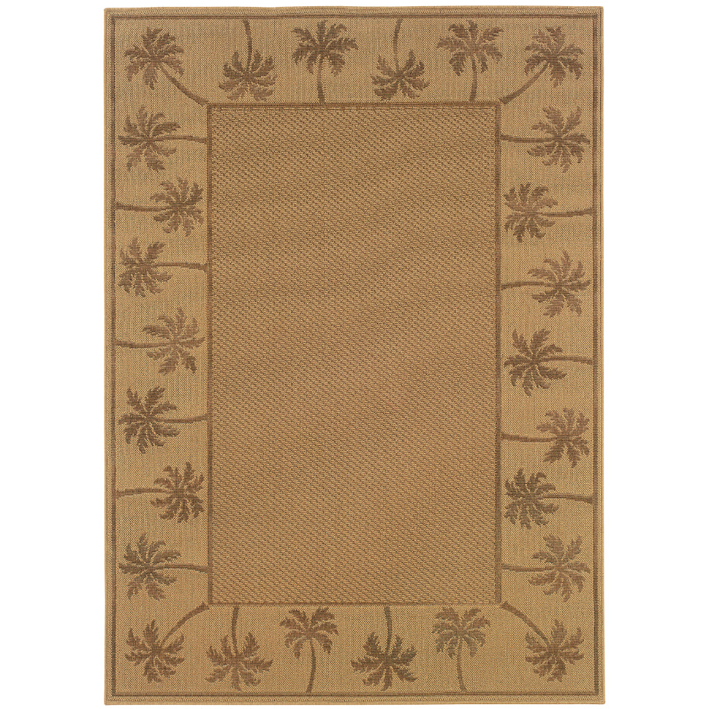 Oriental Weavers Lanai 606D7 Beige/Tan Rectangle Indoor / Outdoor Area Rug - Stain Resistant Machine Made Patio Rug with Casual Design