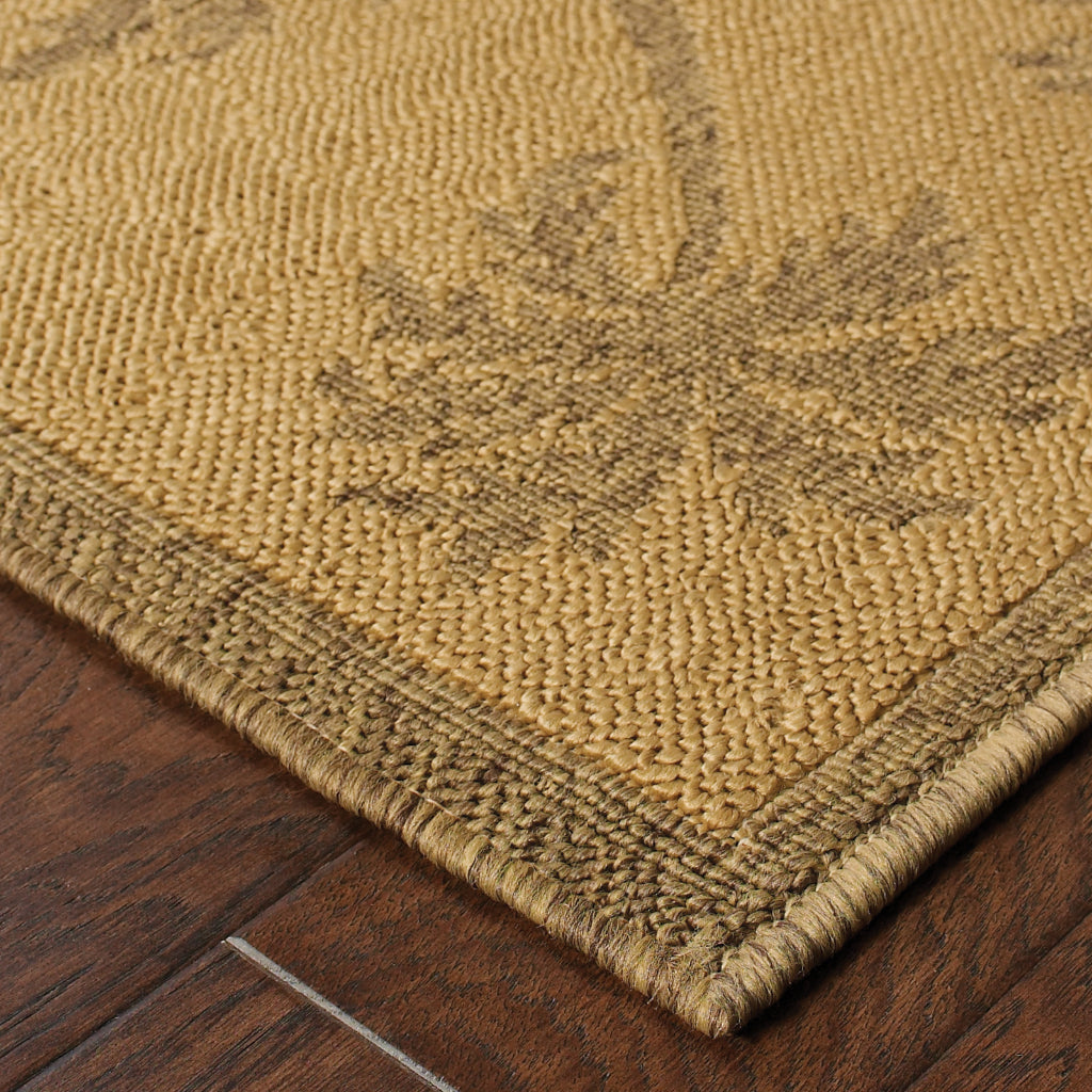 Oriental Weavers Lanai 606M7 Tan/Beige Rectangle Indoor / Outdoor Area Rug - Stain Resistant Machine Made Patio Rug with Casual Design