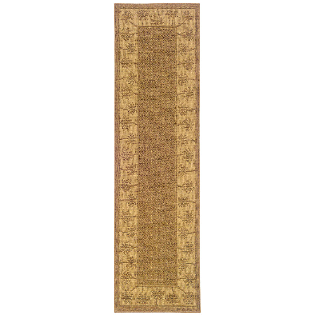 Oriental Weavers Lanai 606M7 Tan/Beige Rectangle Indoor / Outdoor Runner - Stain Resistant Machine Made Entryway &amp; Hallway Runner with Casual Design