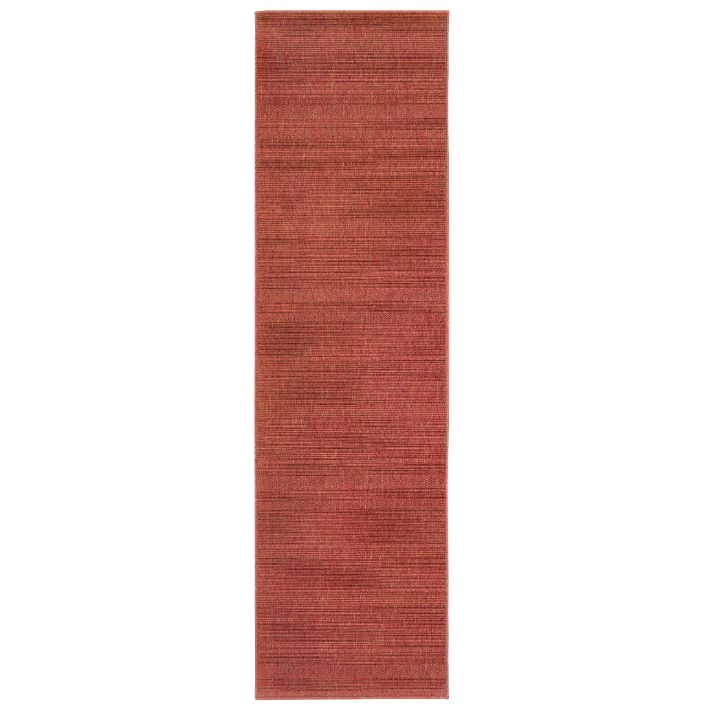 Oriental Weavers Lanai 781C8 Red Rectangle Indoor / Outdoor Runner - Stain Resistant Machine Made Entryway &amp; Hallway Runner with Casual Design