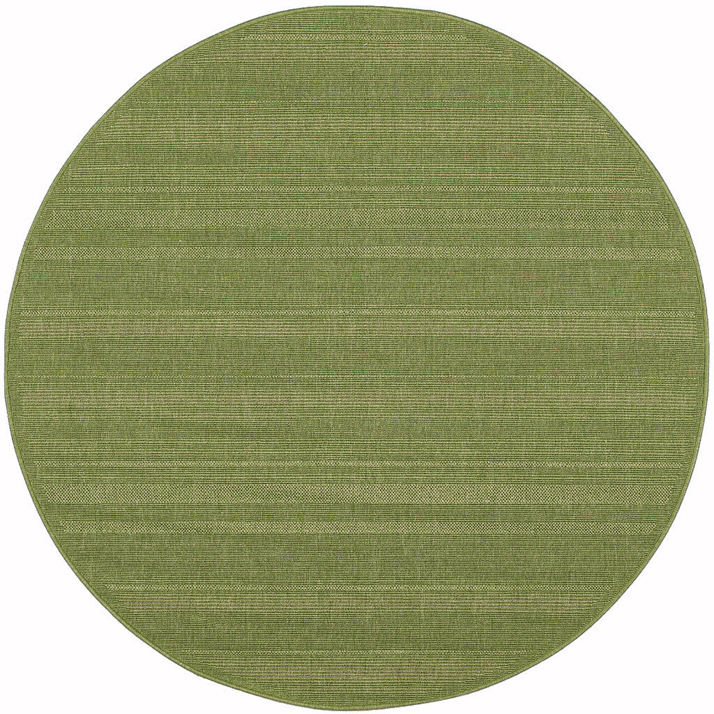 Oriental Weavers Lanai 781F6 Green Round Indoor / Outdoor Area Rug - Stain Resistant Machine Made Rug for Dining &amp; Living Spaces