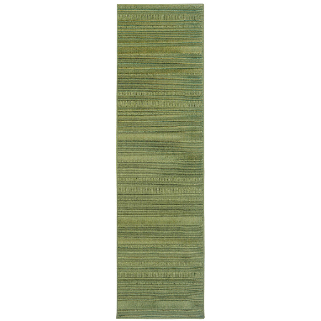 Oriental Weavers Lanai 781F6 Green Rectangle Indoor / Outdoor Runner - Stain Resistant Machine Made Entryway &amp; Hallway Runner with Casual Design