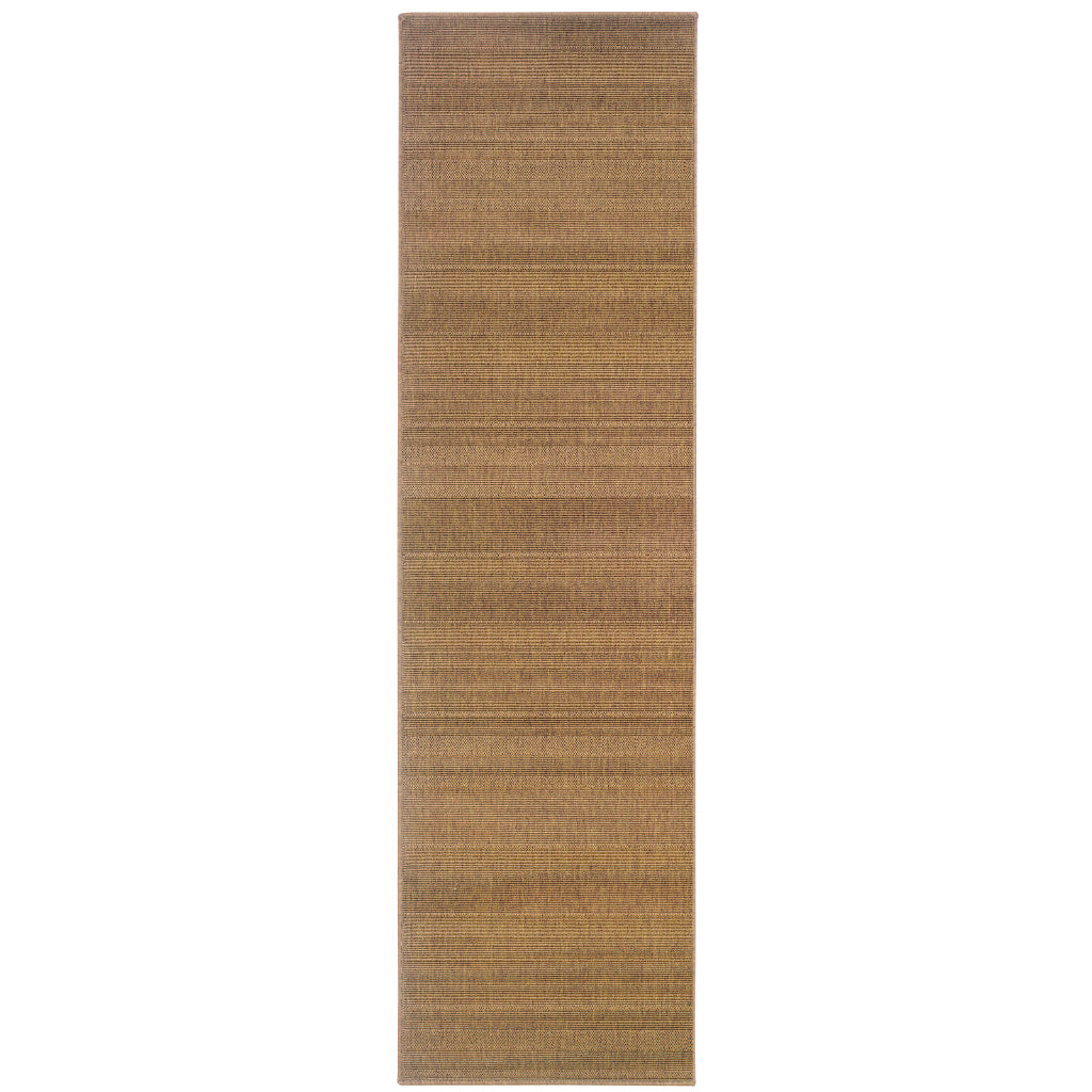 Oriental Weavers Lanai 781N7 Tan Rectangle Indoor / Outdoor Runner - Stain Resistant Machine Made Entryway &amp; Hallway Runner with Casual Design