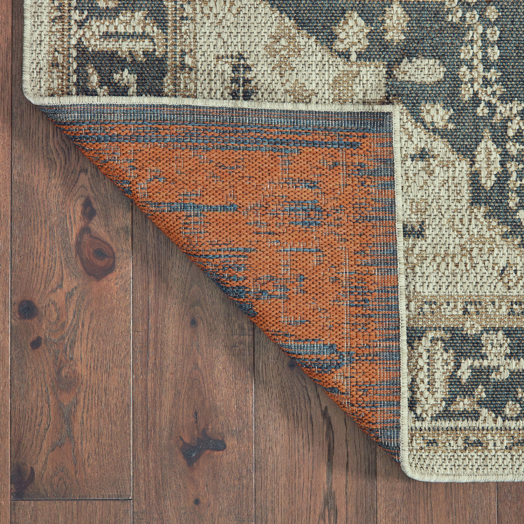 Oriental Weavers Latitude 001J3 Grey/Gold Rectangle Indoor / Outdoor Runner - Stain Resistant Machine Made Entryway &amp; Hallway Runner with Oriental Pattern