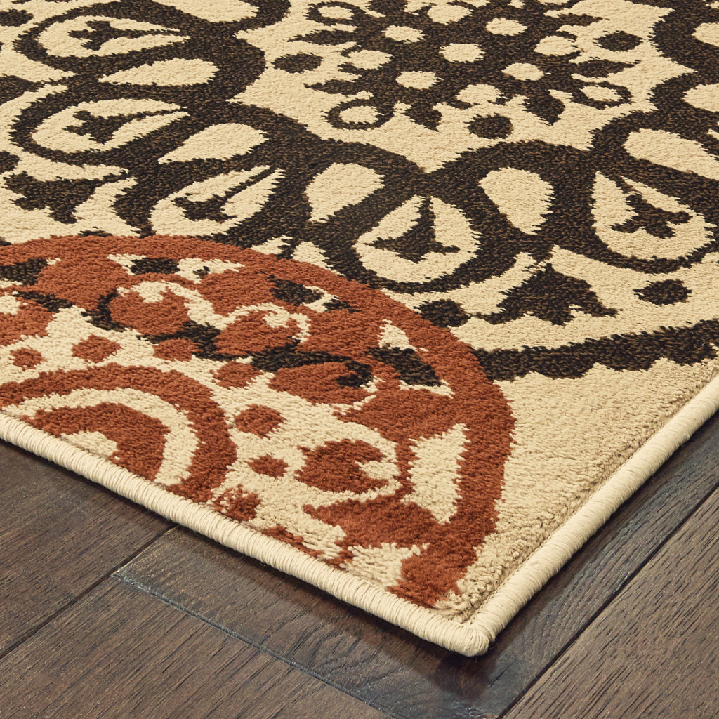 Oriental Weavers Laurel 2733H Multicolor Rectangle Indoor Area Rug - Stain Resistant Low Pile Rug with Medallion Design