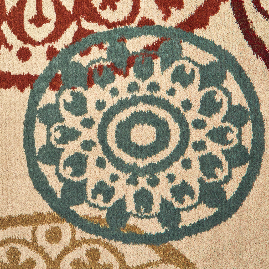 Oriental Weavers Laurel 2733H Multicolor Rectangle Indoor Area Rug - Stain Resistant Low Pile Rug with Medallion Design