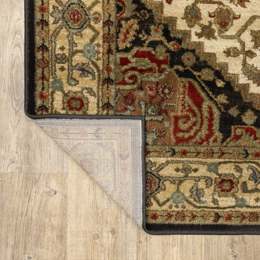 Oriental Weavers Laurel 5100C Multicolor Rectangle Indoor Area Rug - Stain Resistant Low Pile Rug with Medallion Design