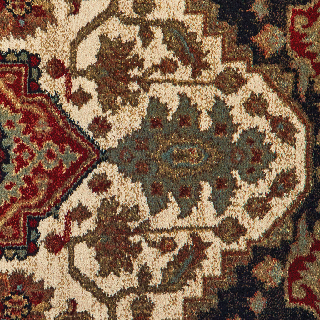 Oriental Weavers Laurel 5100C Multicolor Rectangle Indoor Area Rug - Stain Resistant Low Pile Rug with Medallion Design