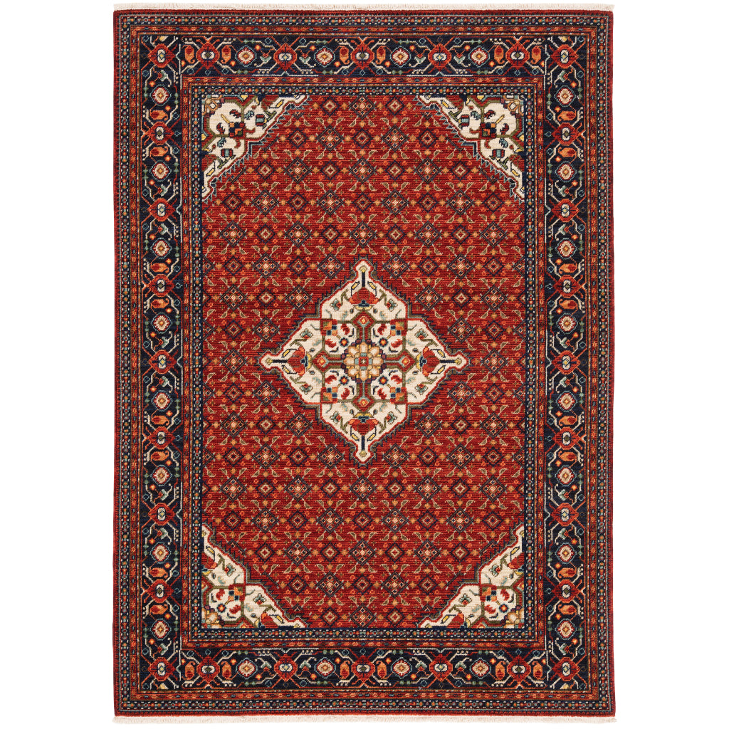 Oriental Weavers Lilihan 001C6 Multicolor Rectangle Indoor Area Rug - Soft & Durable Low Pile Rug with Medallion Design-