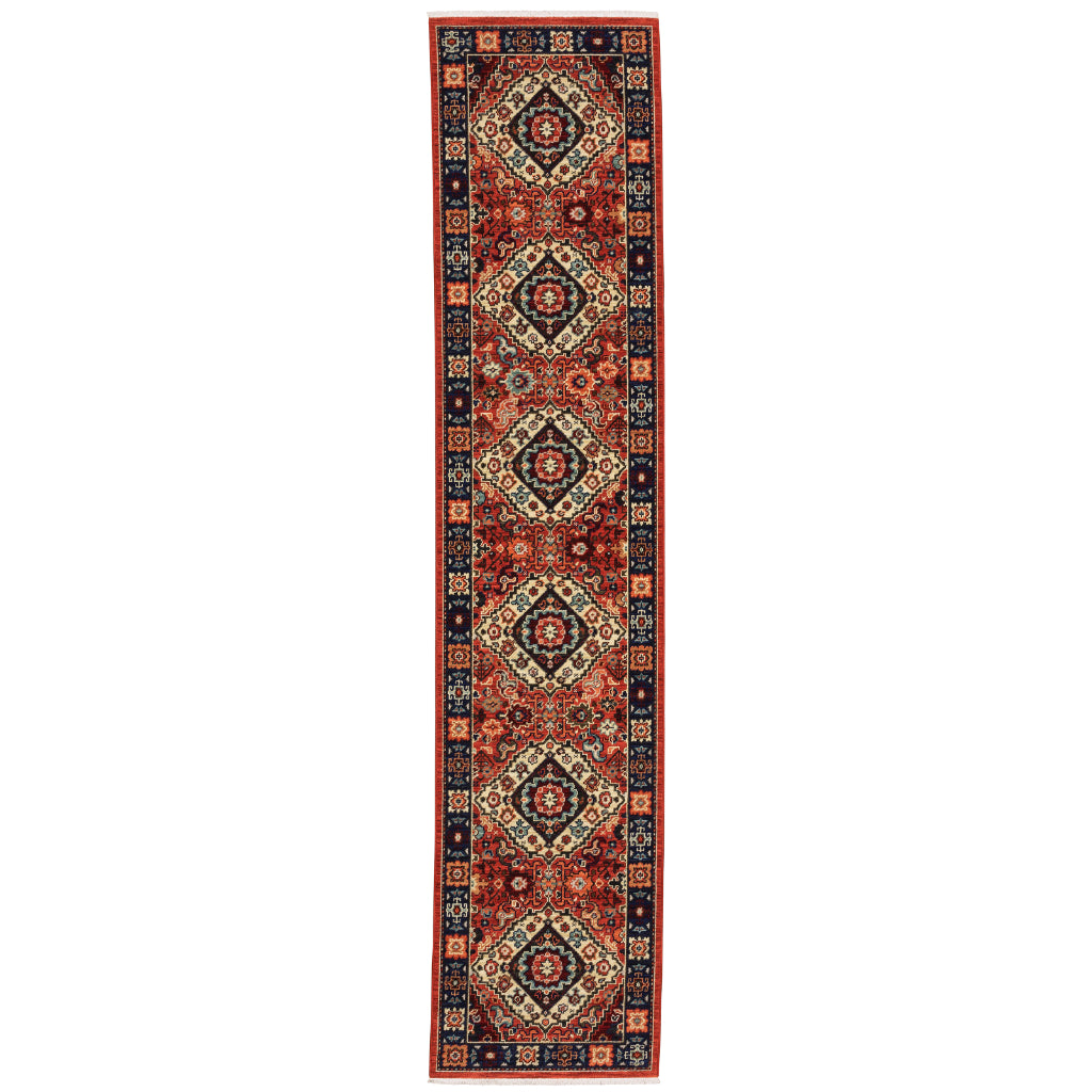 Oriental Weavers Lilihan 2061V Multicolor Rectangle Indoor Runner - Soft &amp; Durable Low Pile Rug with Medallion Design