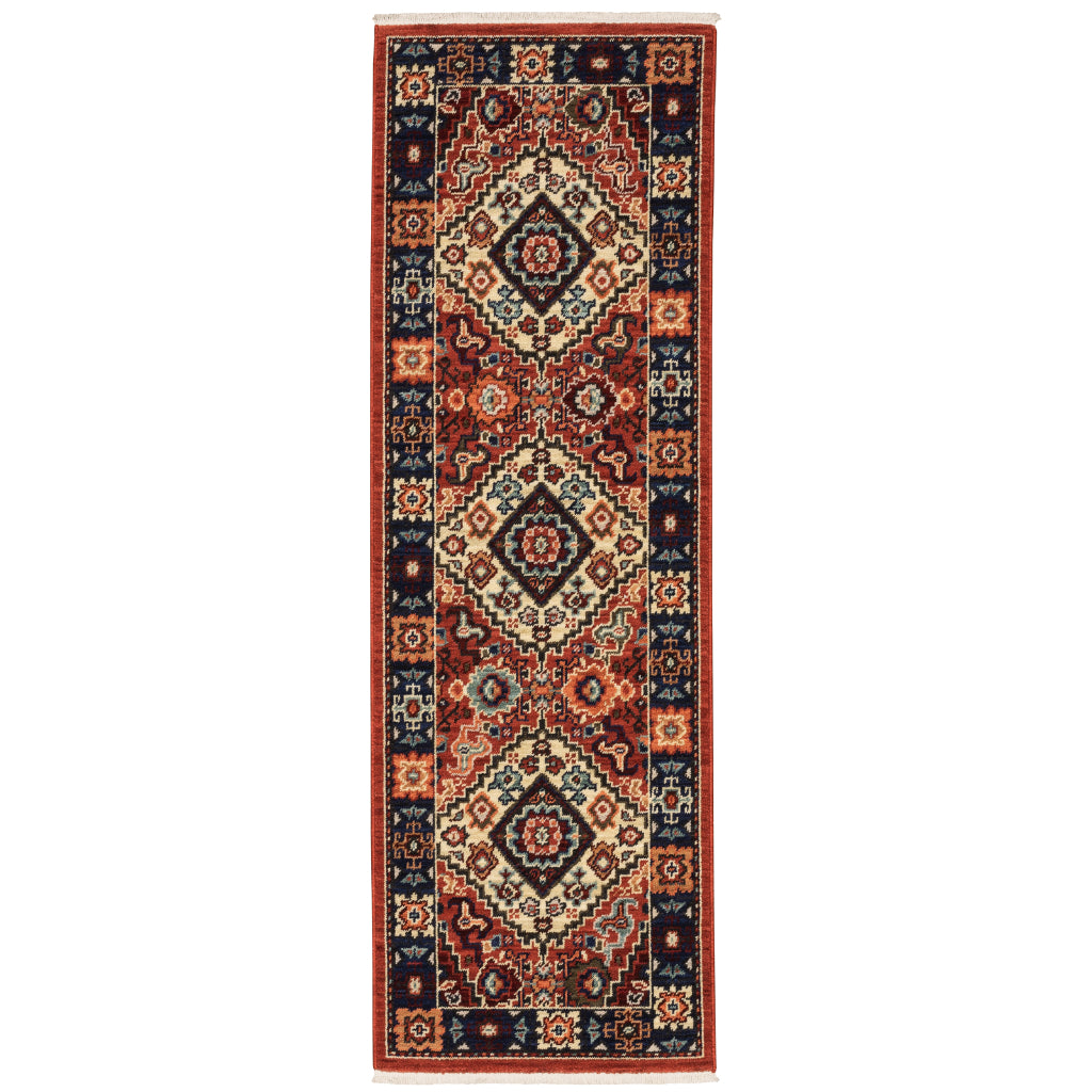 Oriental Weavers Lilihan 2061V Multicolor Rectangle Indoor Runner - Soft & Durable Low Pile Rug with Medallion Design-