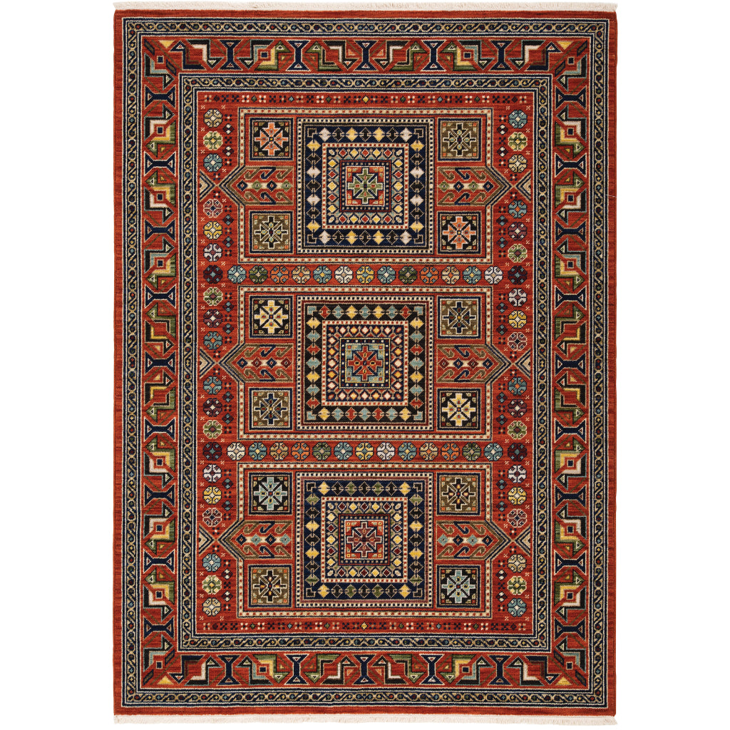 Oriental Weavers Lilihan 002C6 Multicolor Rectangle Indoor Area Rug - Soft &amp; Durable Low Pile Rug with Geometric Design