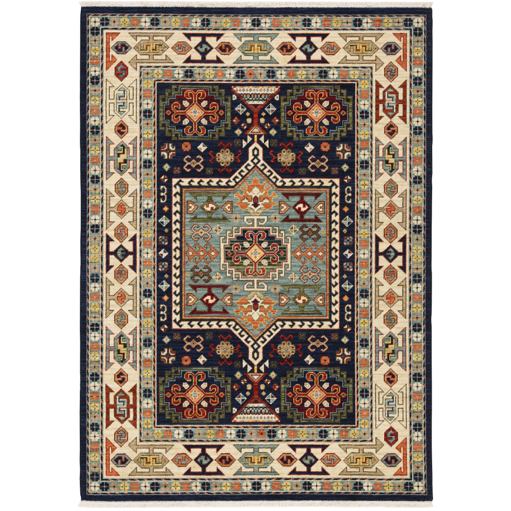 Oriental Weavers Lilihan 041H6 Multicolor Rectangle Indoor Area Rug - Soft &amp; Durable Low Pile Rug with Medallion Design
