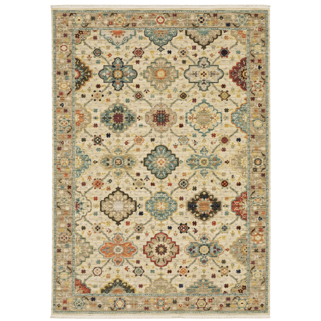 Oriental Weavers Lilihan 4601W Multicolor Rectangle Indoor Area Rug - Soft &amp; Durable Low Pile Rug with Oriental Design