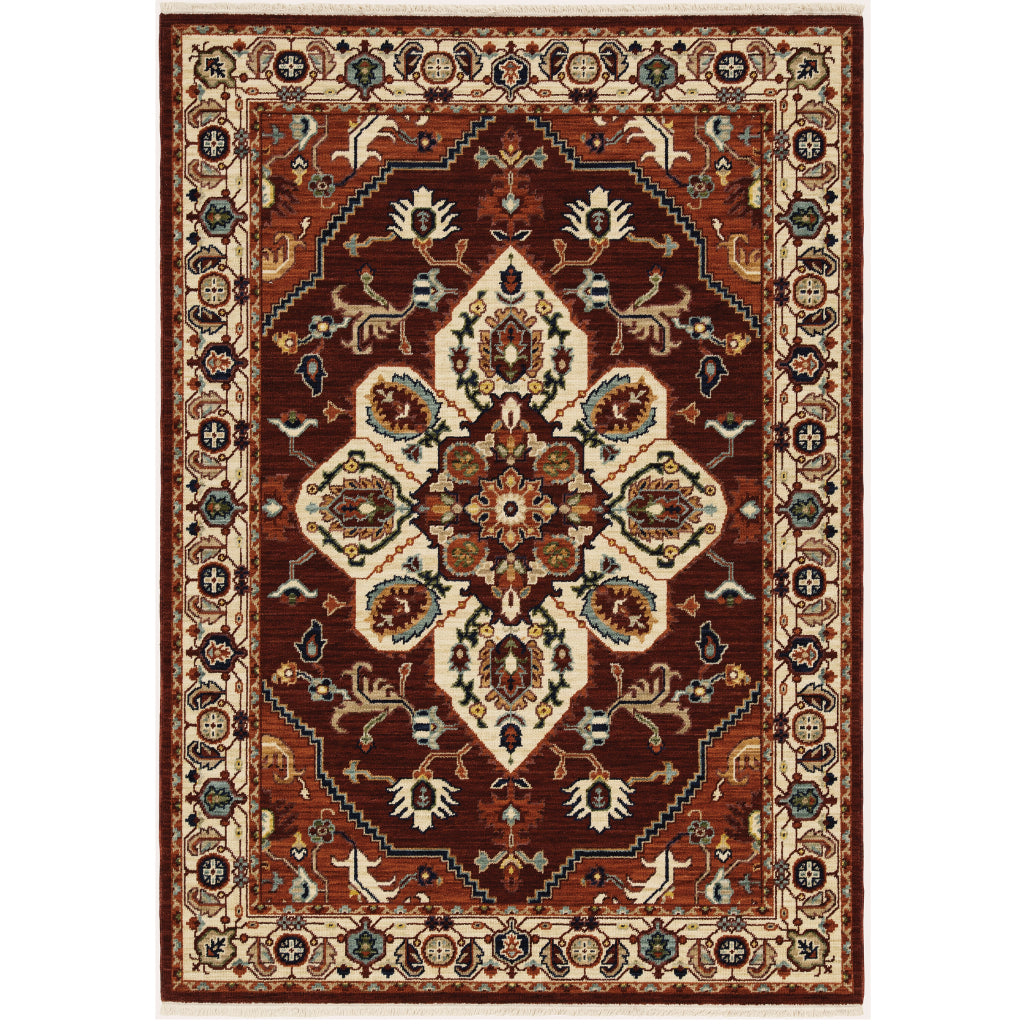 Oriental Weavers Lilihan 5502C Multicolor Rectangle Indoor Area Rug - Soft &amp; Durable Low Pile Rug with Medallion Design