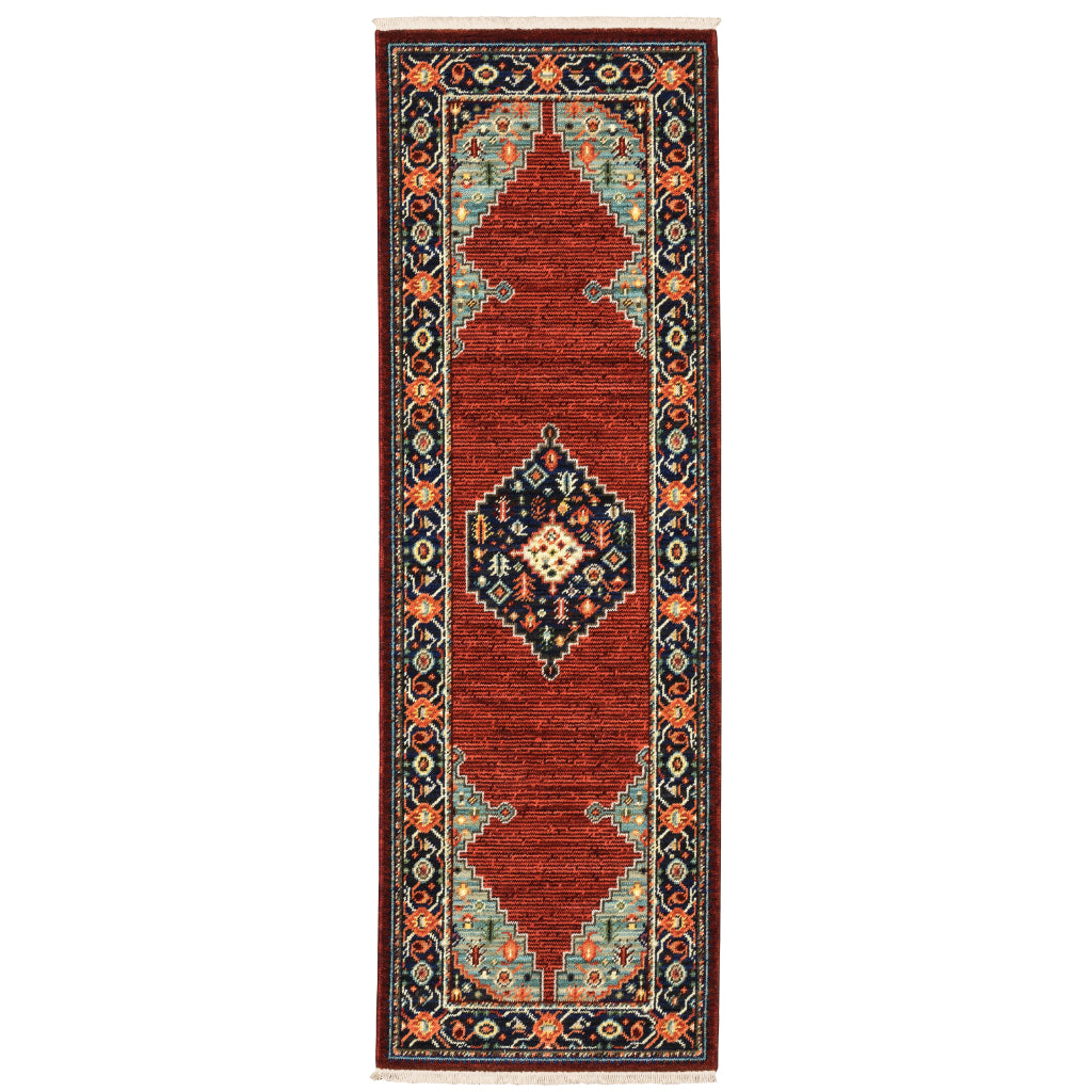 Oriental Weavers Lilihan 5503M Multicolor Rectangle Indoor Runner - Soft & Durable Low Pile Rug with Medallion Design-