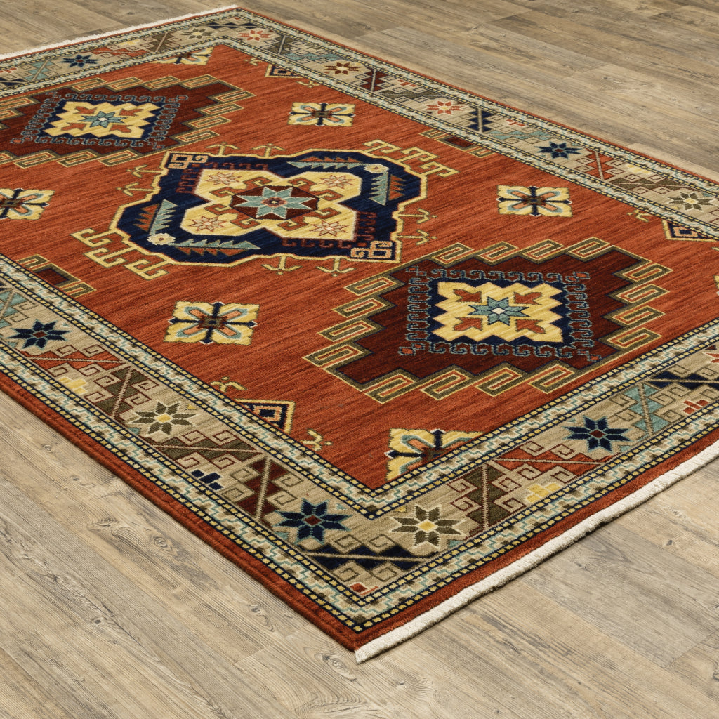 Oriental Weavers Lilihan 5504P Multicolor Rectangle Indoor Area Rug - Soft & Durable Low Pile Rug with Medallion Design-
