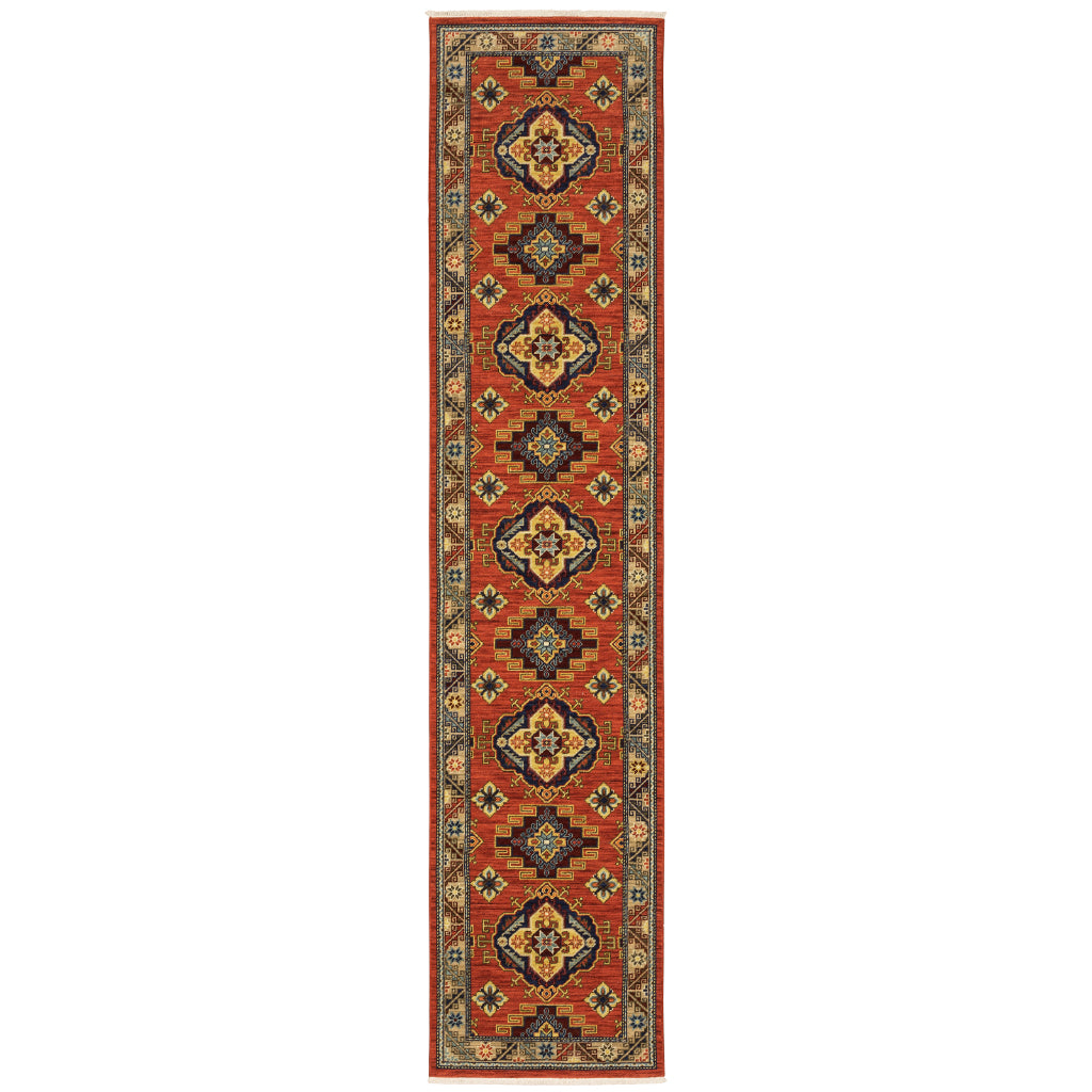 Oriental Weavers Lilihan 5504P Multicolor Rectangle Indoor Runner - Soft &amp; Durable Low Pile Rug with Medallion Design