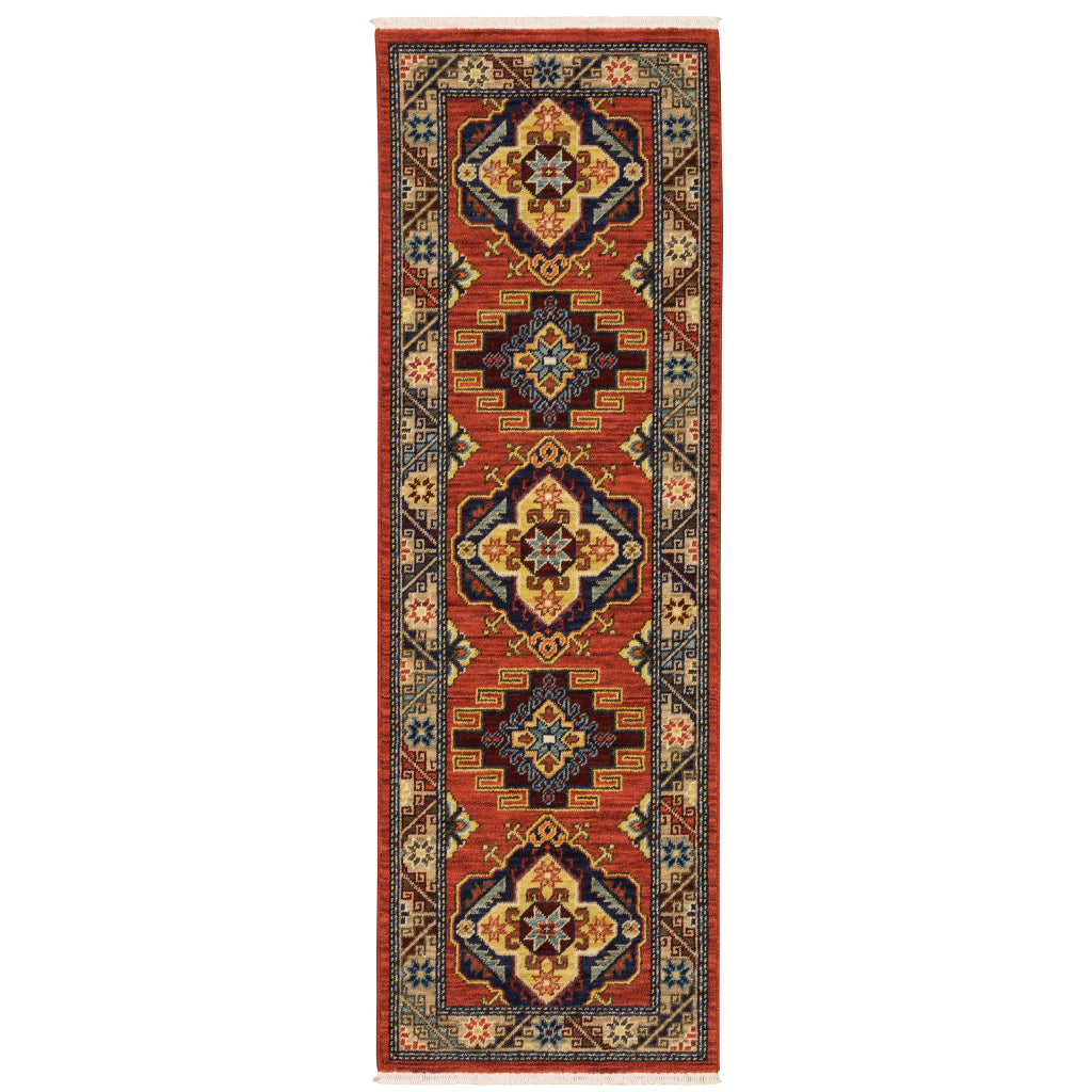 Oriental Weavers Lilihan 5504P Multicolor Rectangle Indoor Runner - Soft &amp; Durable Low Pile Rug with Medallion Design