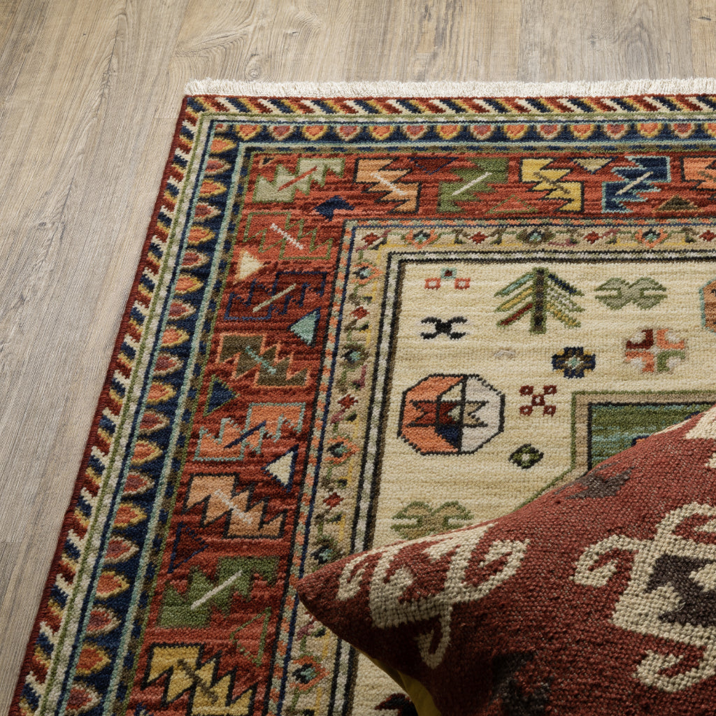 Oriental Weavers Lilihan 8022R Multicolor Rectangle Indoor Runner - Soft &amp; Durable Low Pile Rug with Tribal Design