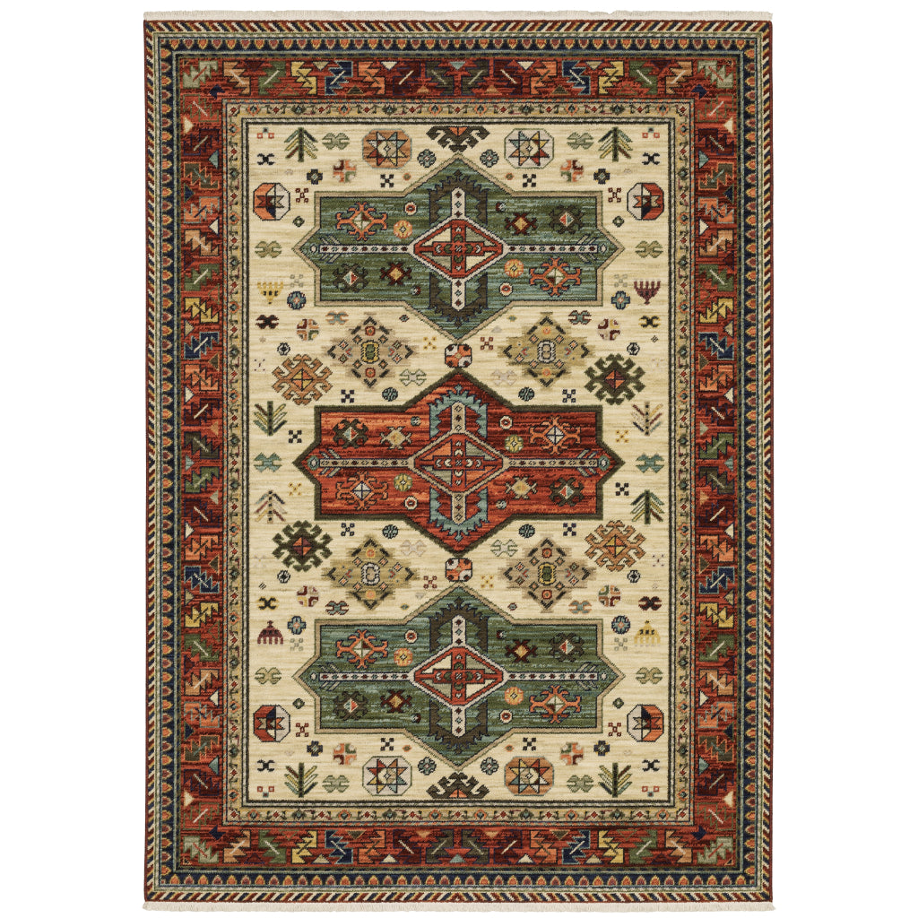 Oriental Weavers Lilihan 8022R Multicolor Rectangle Indoor Area Rug - Soft & Durable Low Pile Rug with Tribal Design-