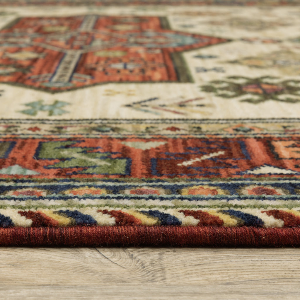 Oriental Weavers Lilihan 8022R Multicolor Rectangle Indoor Runner - Soft &amp; Durable Low Pile Rug with Tribal Design