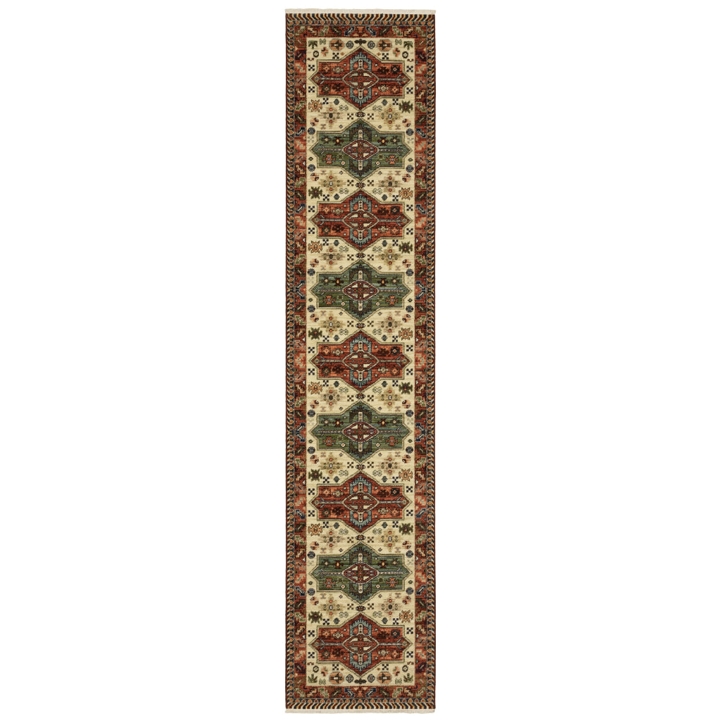 Oriental Weavers Lilihan 8022R Multicolor Rectangle Indoor Runner - Soft &amp; Durable Low Pile Rug with Tribal Design