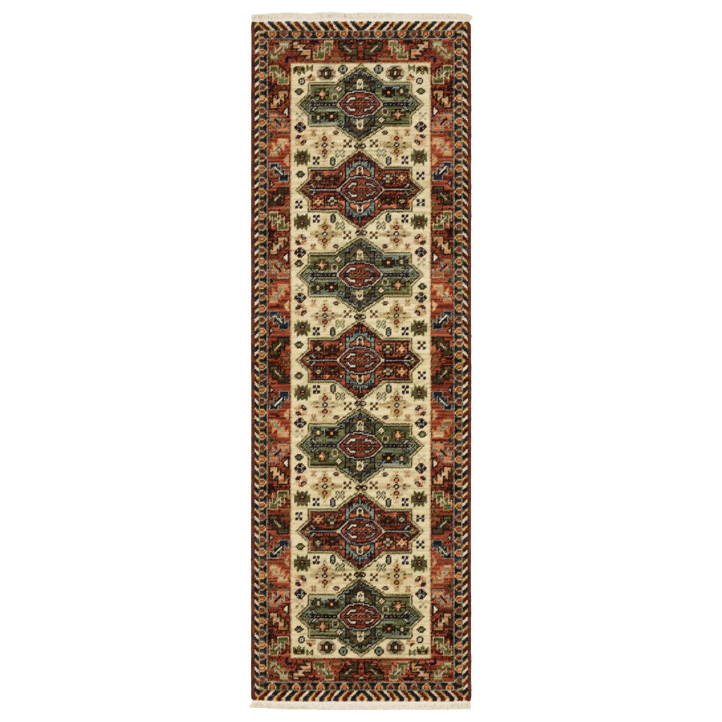 Oriental Weavers Lilihan 8022R Multicolor Rectangle Indoor Runner - Soft &amp; Durable Low Pile Rug with Tribal Design