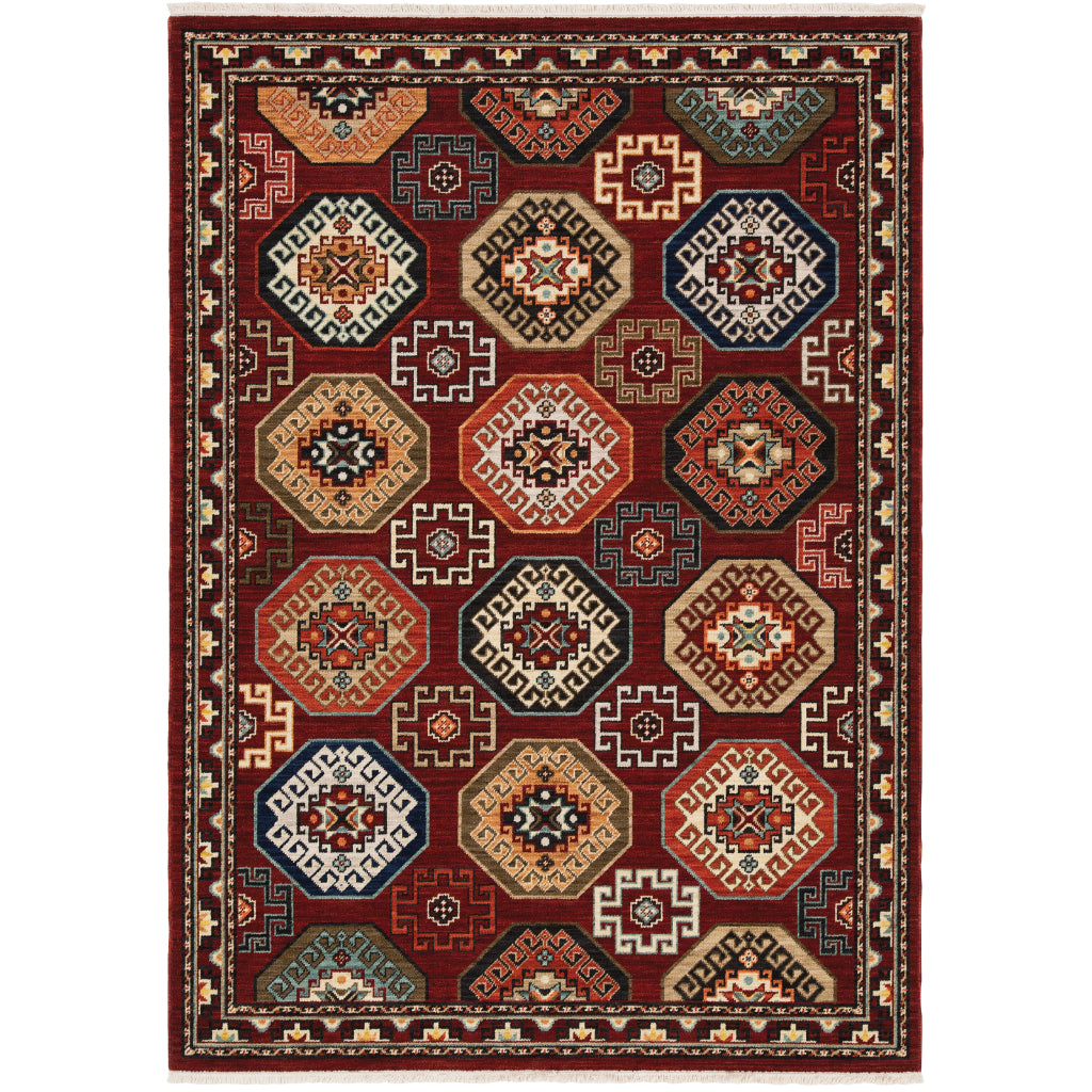 Oriental Weavers Lilihan 091R6 Multicolor Rectangle Indoor Area Rug - Soft & Durable Low Pile Rug with Geometric Design-