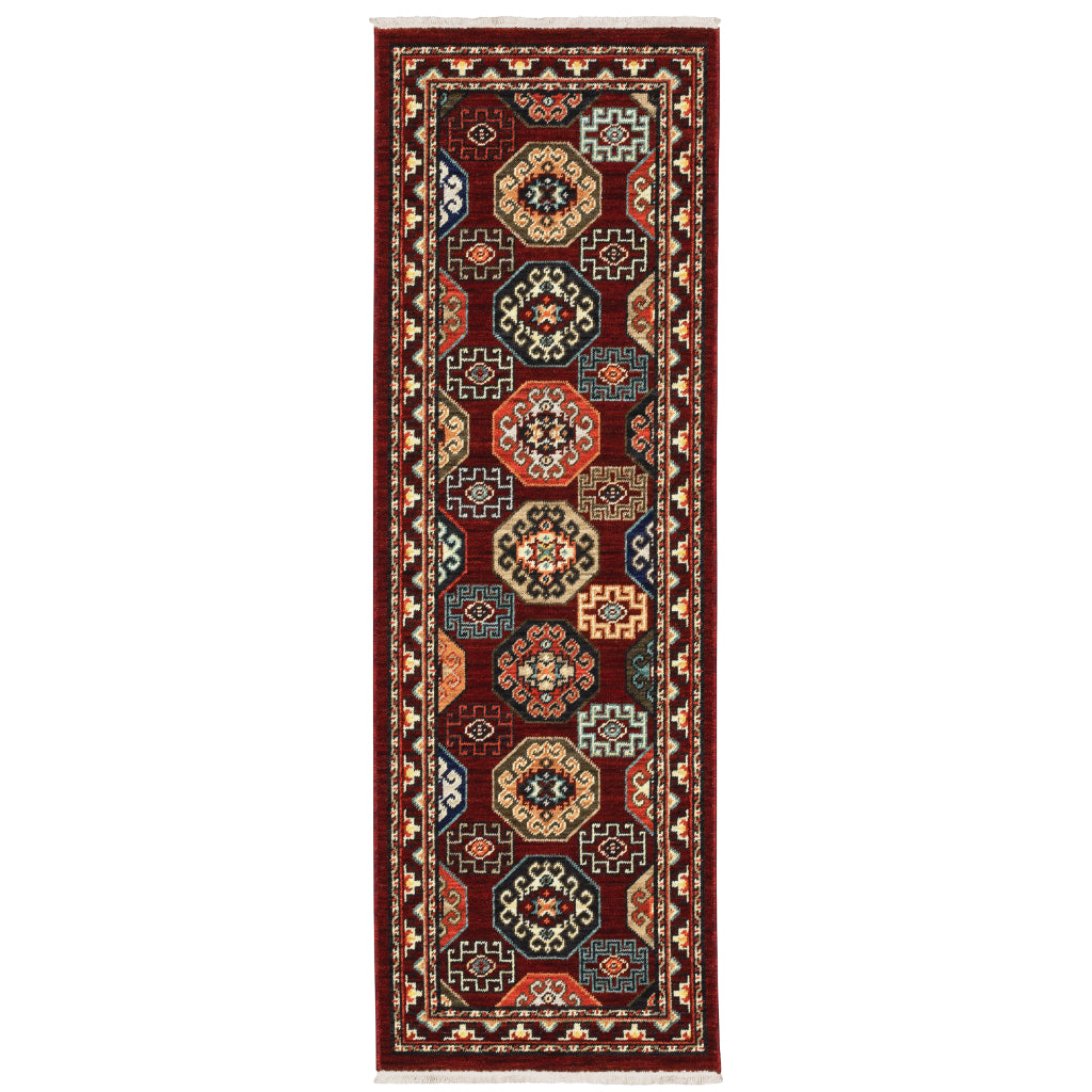 Oriental Weavers Lilihan 091R6 Multicolor Rectangle Indoor Runner - Soft &amp; Durable Low Pile Rug with Geometric Design