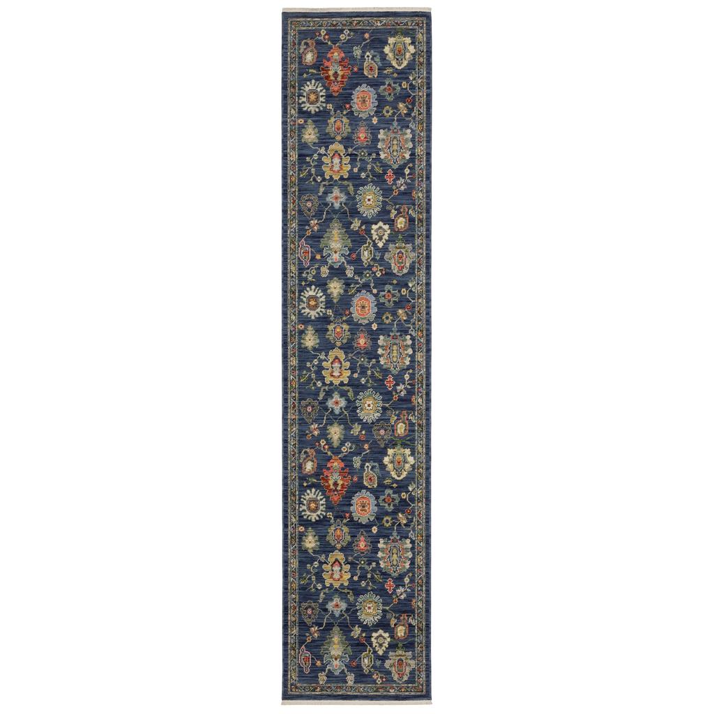 Oriental Weavers Lucca 2863B Blue Rectangle Indoor Runner Oriental Pattern-