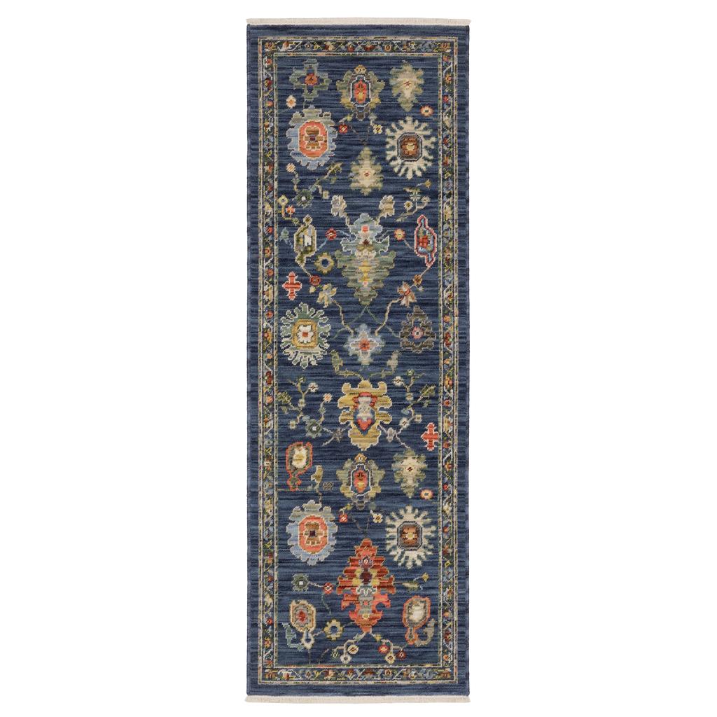 Oriental Weavers Lucca 2863B Blue Rectangle Indoor Runner Oriental Pattern-