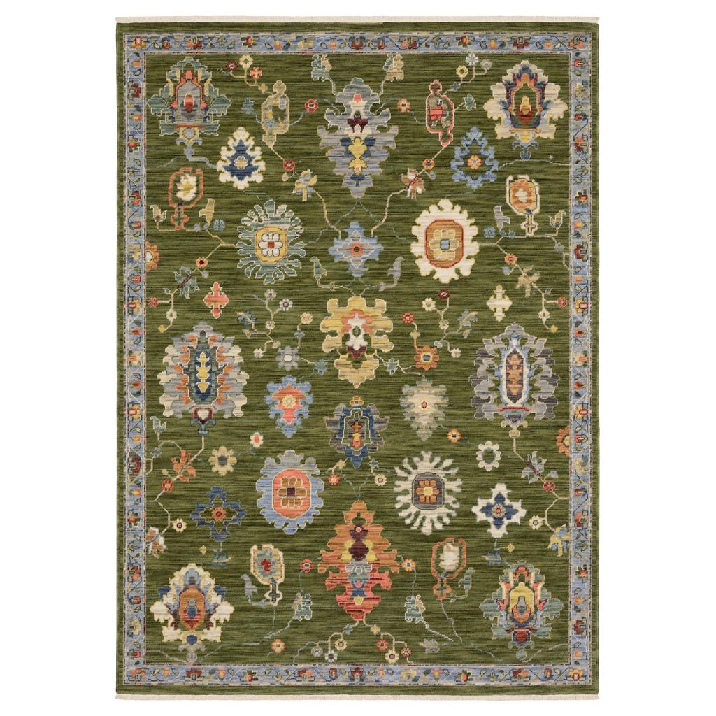 Oriental Weavers Lucca 2863E Green Rectangle Indoor Area Rug Oriental Pattern-