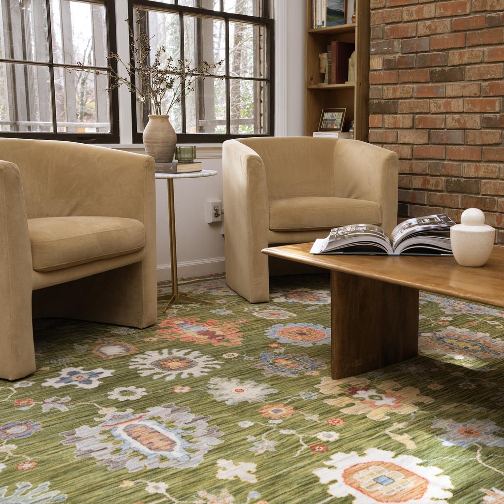 Oriental Weavers Lucca 2863E Green Rectangle Indoor Area Rug Oriental Pattern-