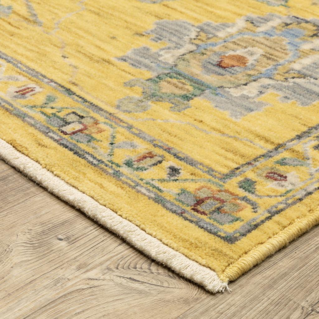 Oriental Weavers Lucca 2863G Yellow Rectangle Indoor Area Rug Oriental Pattern-