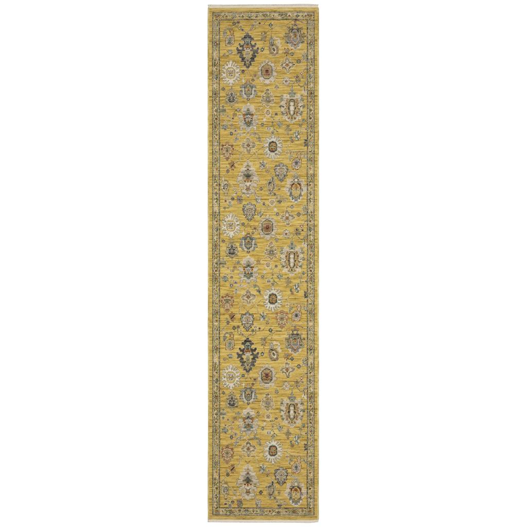 Oriental Weavers Lucca 2863G Yellow Rectangle Indoor Runner Oriental Pattern-