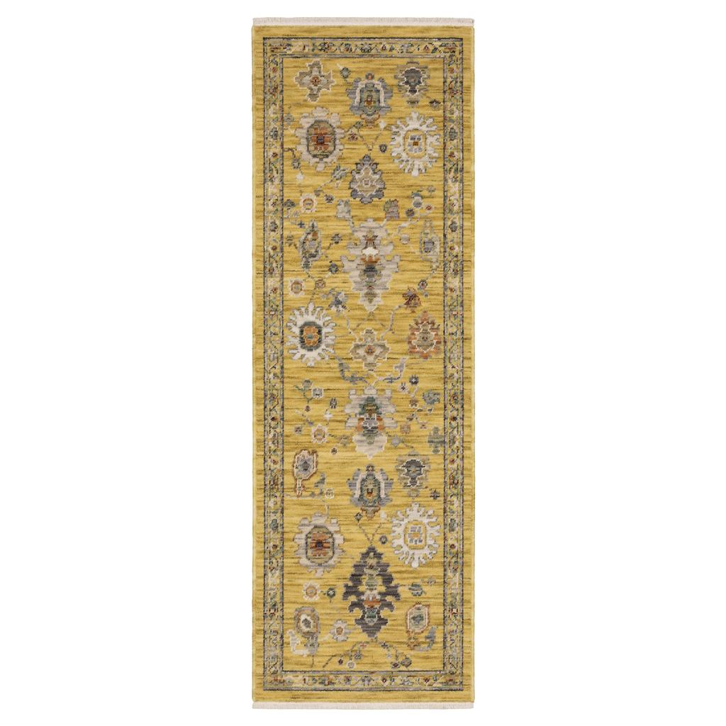 Oriental Weavers Lucca 2863G Yellow Rectangle Indoor Runner Oriental Pattern-
