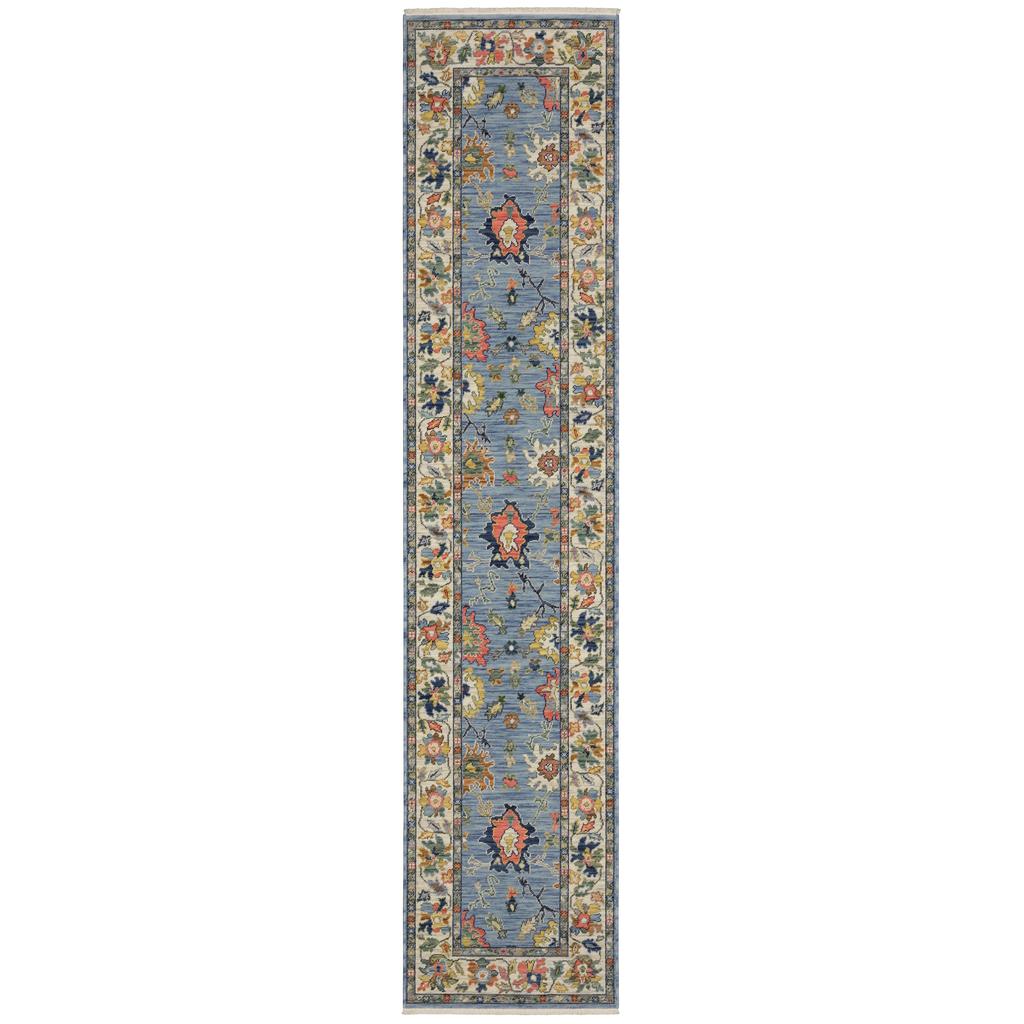 Oriental Weavers Lucca 2889A Blue Rectangle Indoor Runner Oriental Pattern-