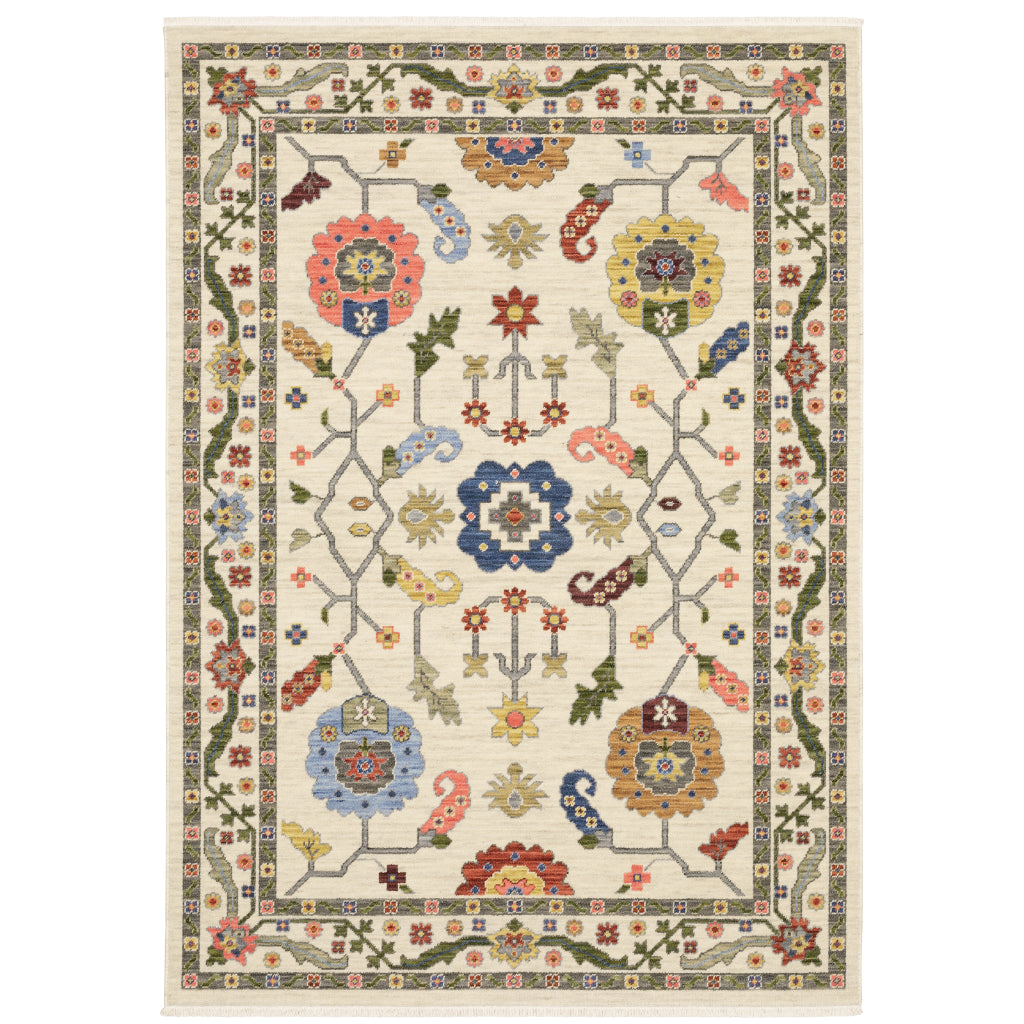 Oriental Weavers Lucca 5506W Multicolor Rectangle Indoor Area Rug - Soft & Durable Low Pile Rug with Persian Design-