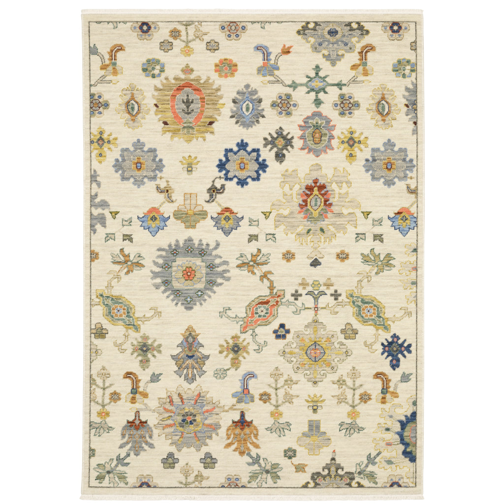 Oriental Weavers Lucca 5507W Multicolor Rectangle Indoor Area Rug - Soft & Durable Low Pile Rug with Persian Design-