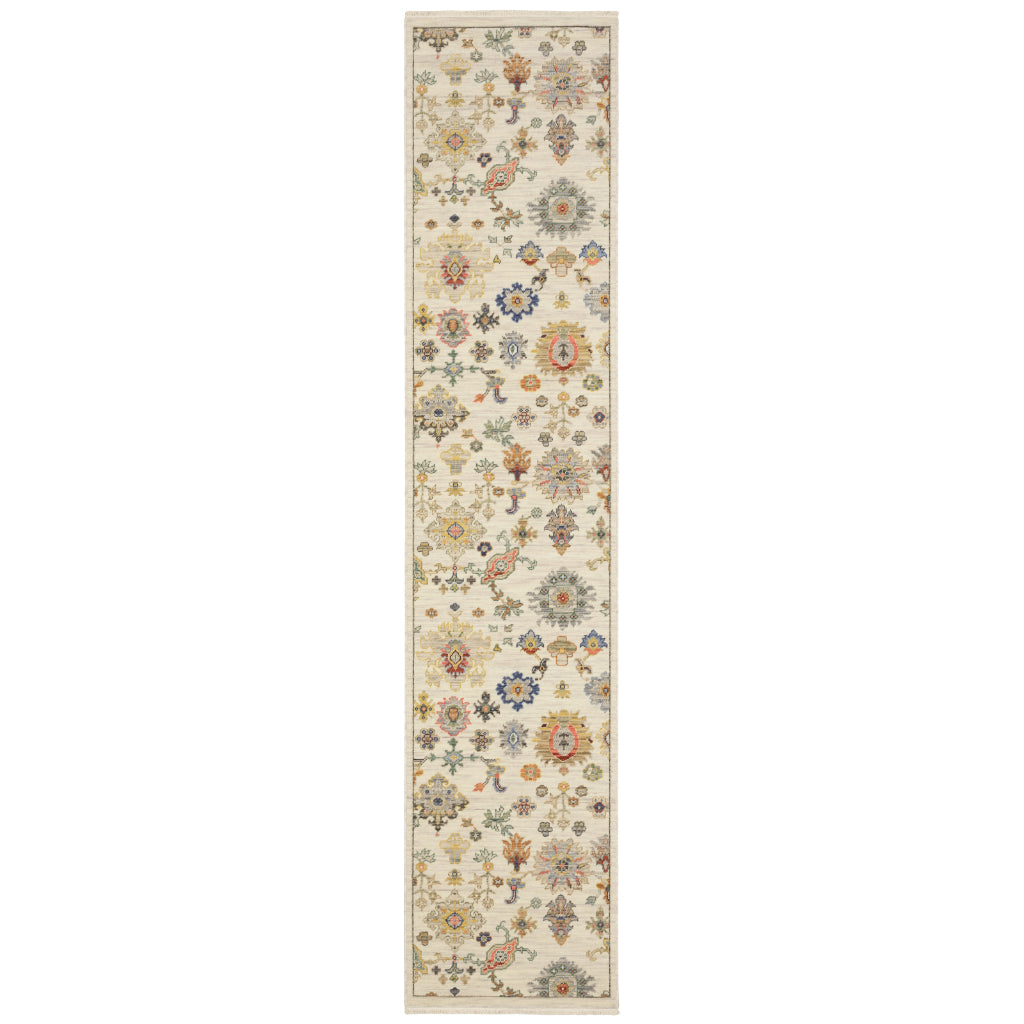 Oriental Weavers Lucca 5507W Multicolor Rectangle Indoor Area Rug - Soft & Durable Low Pile Rug with Persian Design-