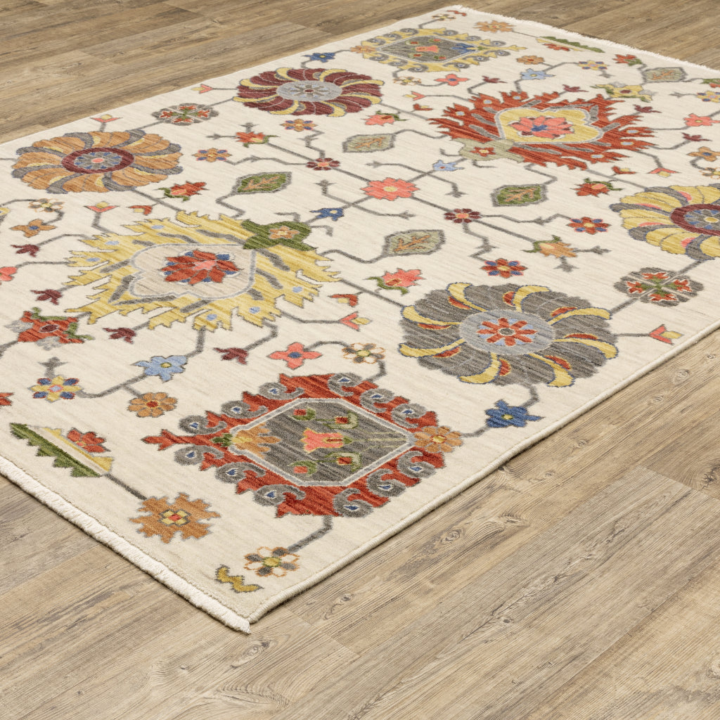 Oriental Weavers Lucca 8111W Multicolor Rectangle Indoor Area Rug - Soft &amp; Durable Low Pile Rug with Persian Design