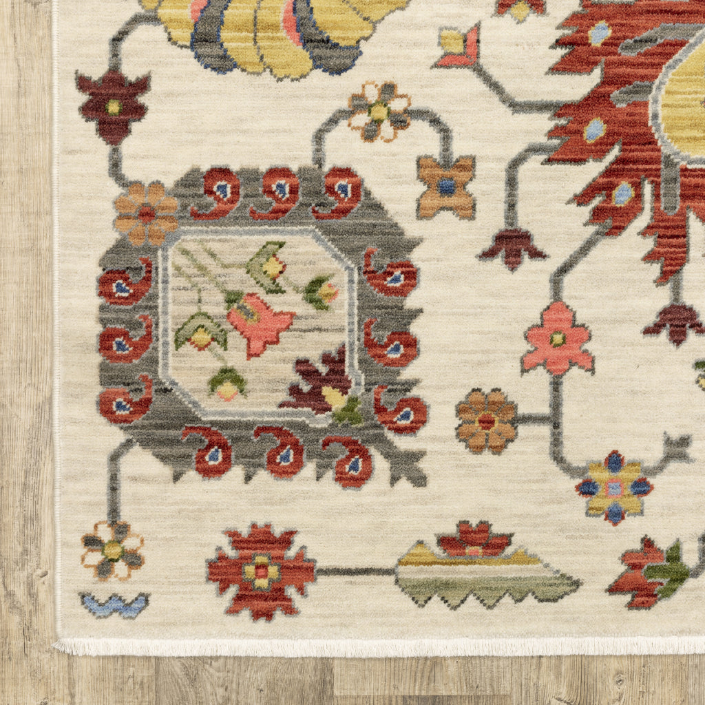 Oriental Weavers Lucca 8111W Multicolor Rectangle Indoor Area Rug - Soft &amp; Durable Low Pile Rug with Persian Design