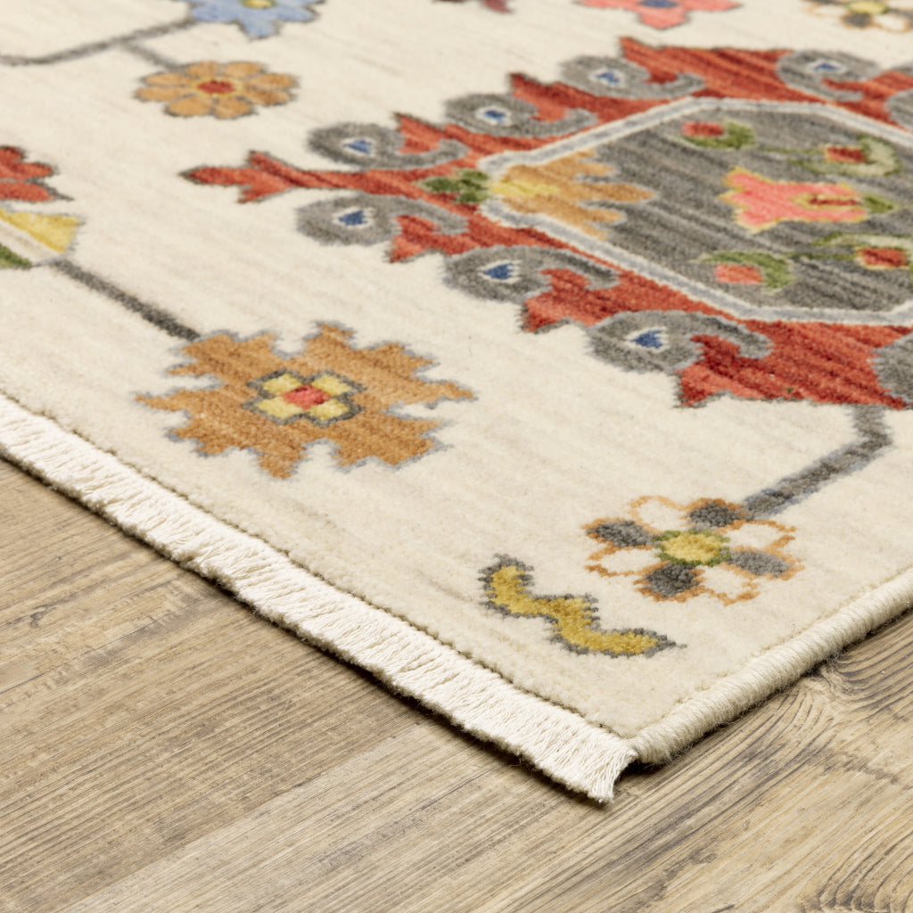 Oriental Weavers Lucca 8111W Multicolor Rectangle Indoor Area Rug - Soft &amp; Durable Low Pile Rug with Persian Design