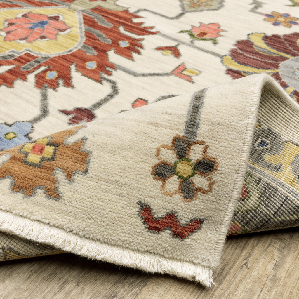 Oriental Weavers Lucca 8111W Multicolor Rectangle Indoor Area Rug - Soft &amp; Durable Low Pile Rug with Persian Design