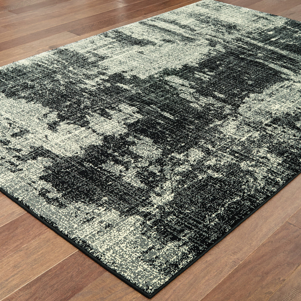 Oriental Weavers Luna 1805K Black Rectangle Indoor Area Rug - Luxurious Stain Resistant Low Pile Rug with Abstract Design