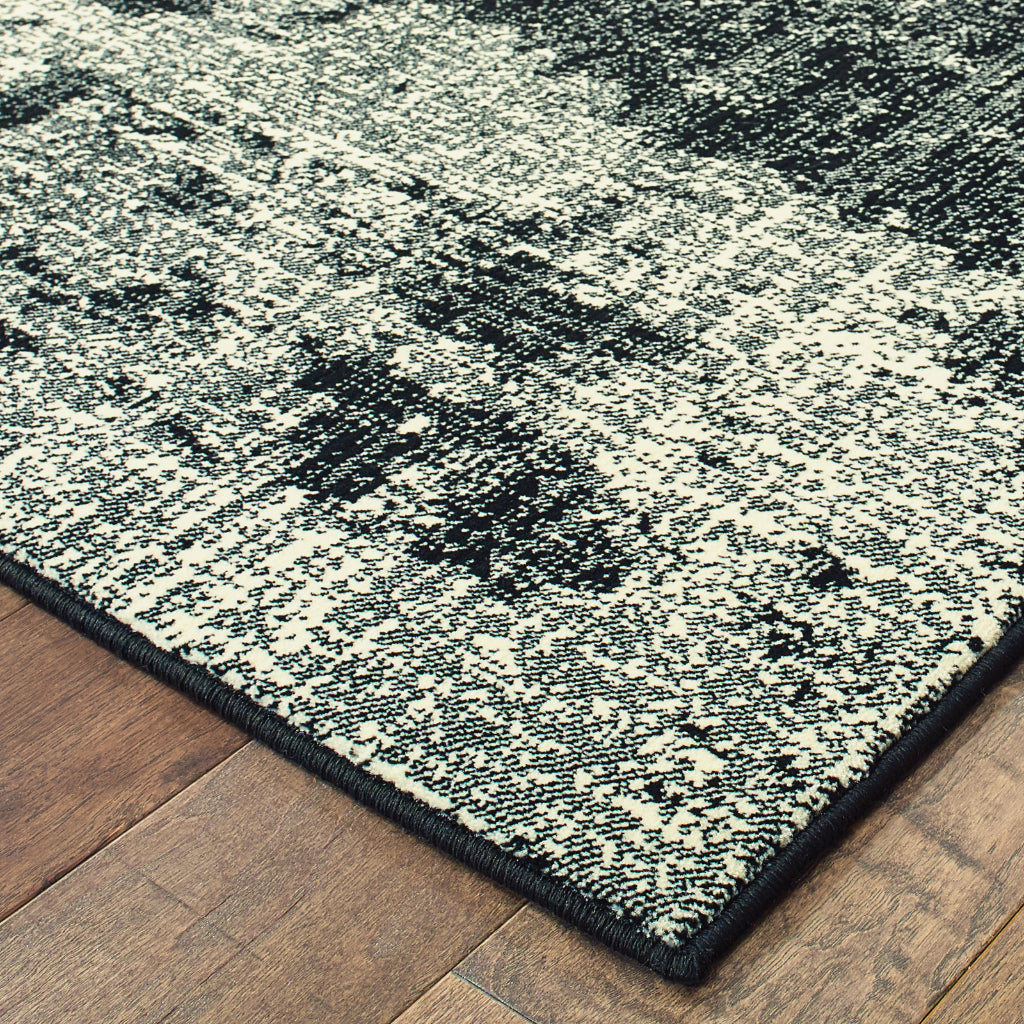 Oriental Weavers Luna 1805K Black Rectangle Indoor Area Rug - Luxurious Stain Resistant Low Pile Rug with Abstract Design