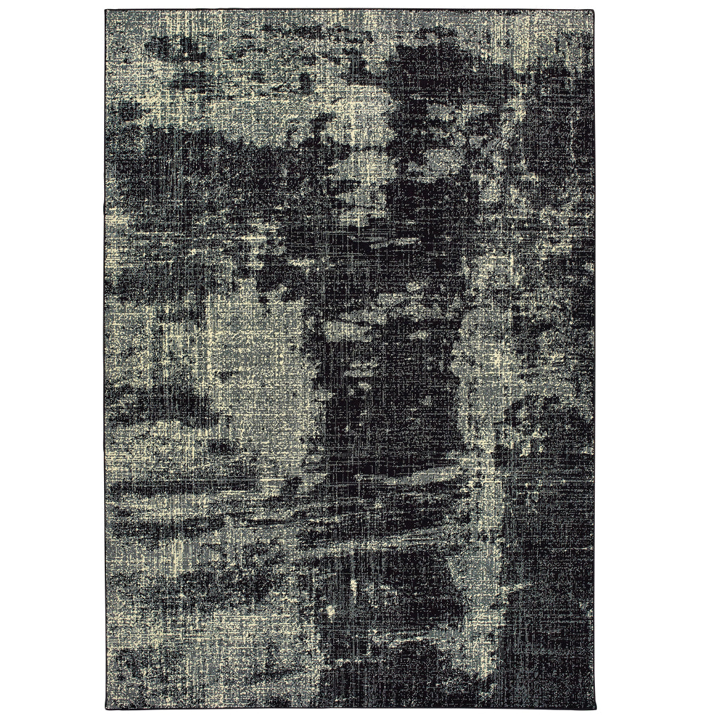 Oriental Weavers Luna 1805K Black Rectangle Indoor Area Rug - Luxurious Stain Resistant Low Pile Rug with Abstract Design-